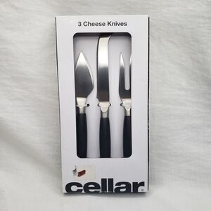 Cellar Stainless Steel and Wood Cheese Knives Set